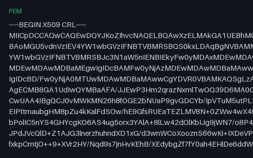 Preview of SAMPLE Certificate Revocation List: Stale
