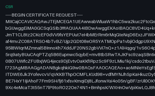 Preview of SAMPLE CSR: Intentionally Corrupt Base64