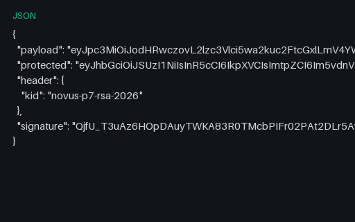 Preview of SAMPLE JWS: Flattened JSON Serialization