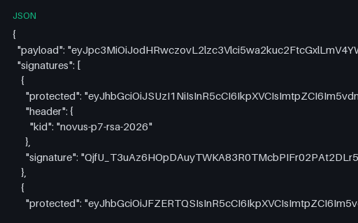 Preview of SAMPLE JWS: General JSON Serialization