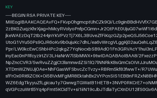 Preview of SAMPLE RSA Private Key: PKCS#1, Unencrypted
