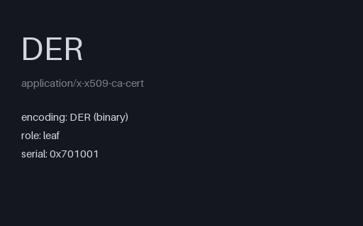 Preview of SAMPLE Leaf Certificate (DER)