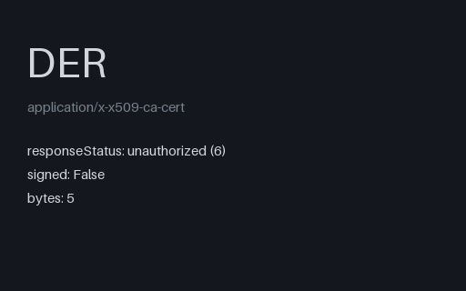 Preview of SAMPLE OCSP Response: Unauthorized