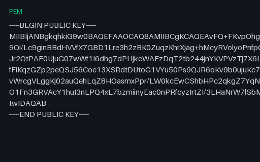 Preview of SAMPLE RSA Public Key: SubjectPublicKeyInfo