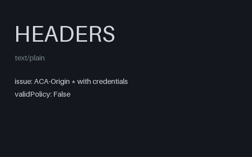 Preview of CORS Misconfigured Headers: SAMPLE