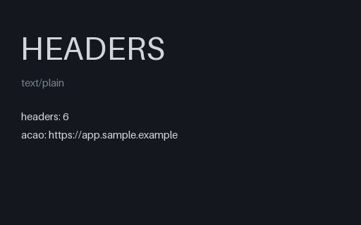 Preview of CORS Response Headers: SAMPLE