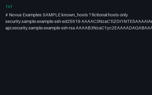Preview of SSH known_hosts: SAMPLE