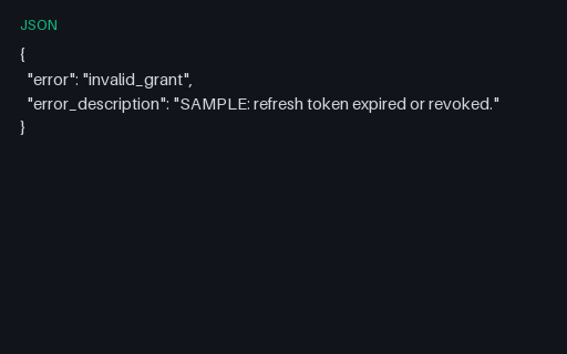 Preview of OAuth Token Error: SAMPLE