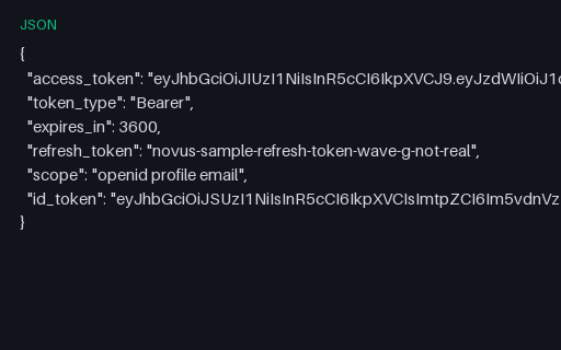 Preview of OAuth Token Response: SAMPLE