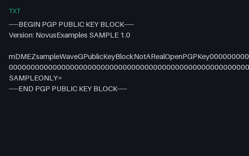 Preview of OpenPGP Public Key (ASCII Armor): SAMPLE Shape