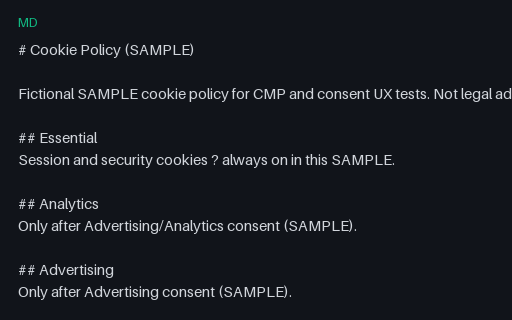 Preview of Cookie Policy (Markdown, SAMPLE)