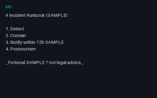 Preview of Incident Runbook (Markdown, SAMPLE)