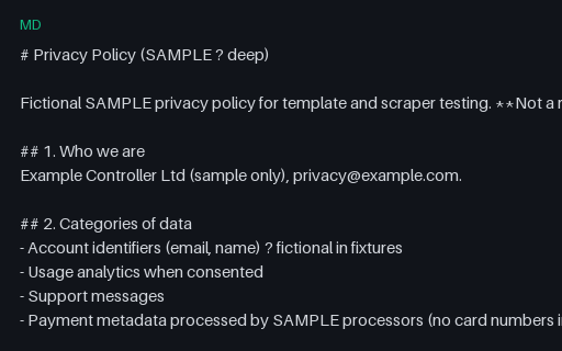 Preview of Privacy Policy Deep (Markdown, SAMPLE)