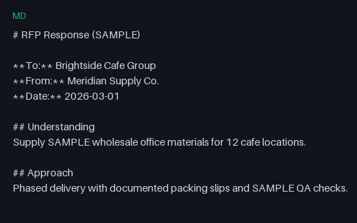 Preview of RFP Response (Markdown, SAMPLE)