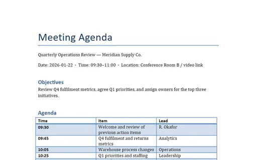 Preview of Meeting Agenda Template (DOCX)
