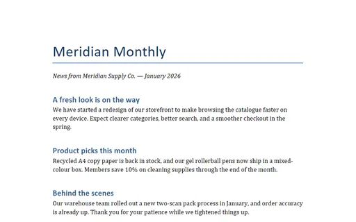 Preview of Newsletter Template (DOCX)