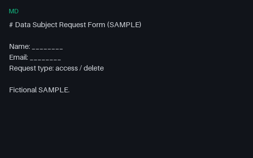 Preview of Template: Data Subject Request (Markdown)
