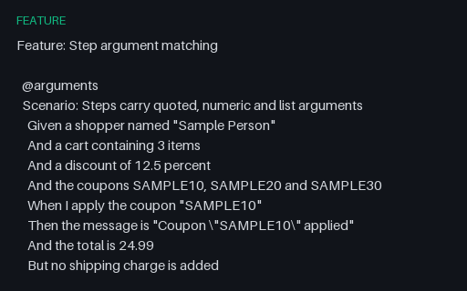 Preview of Gherkin: Step Argument and Expression Types