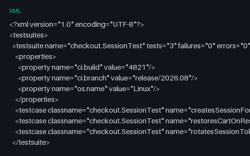 Preview of JUnit XML: Timestamp, Hostname and Package Metadata