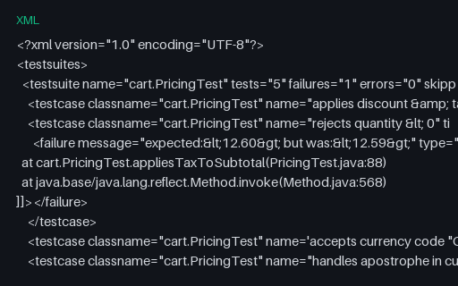 Preview of JUnit XML: Escaped Characters in Test Names