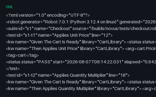 Preview of Robot Framework: output.xml