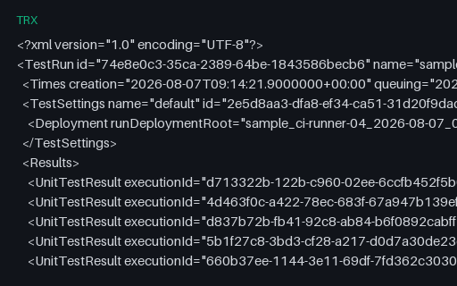 Preview of MSTest: TRX Result File