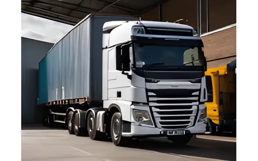 Preview of Articulated lorry at a loading bay: restored by Real-ESRGAN