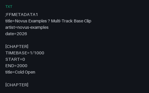 Preview of Chapters: FFMETADATA1 Chapter File