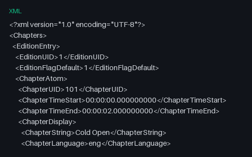 Preview of Chapters: Matroska Chapter XML