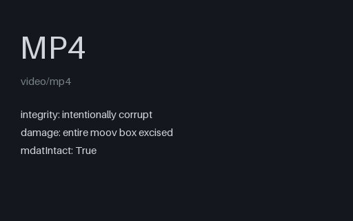 Preview of Intentionally Corrupt: MP4 With the moov Atom Removed