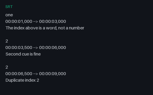 Preview of SRT, Intentionally Corrupt: Non-Numeric Cue Index