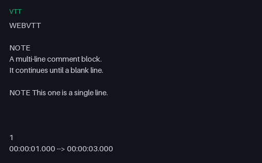 Preview of VTT: NOTE Blocks and Irregular Blank Lines
