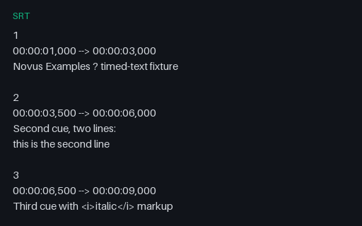 Preview of SRT: UTF-8, CRLF