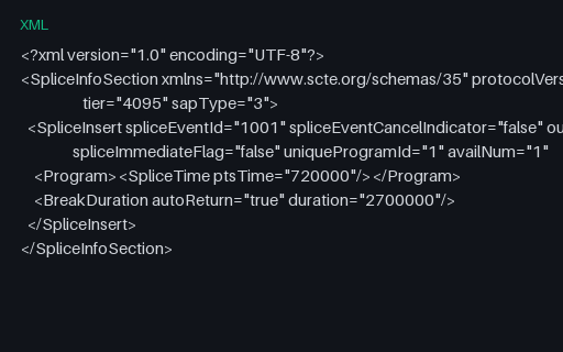 Preview of SCTE-35: Splice Insert (Break Start)