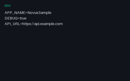 Preview of Sample App .env