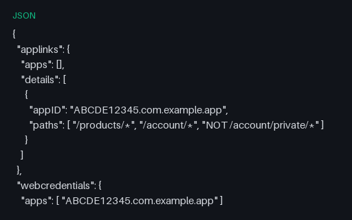 Preview of apple-app-site-association