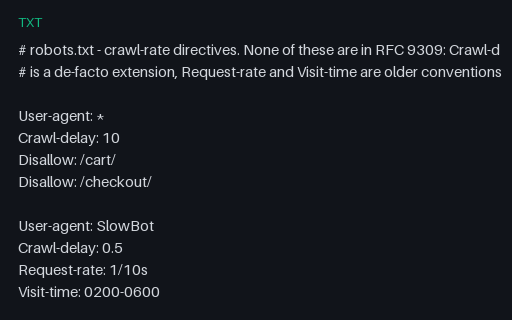 Preview of robots.txt - Crawl-delay, Request-rate and Visit-time