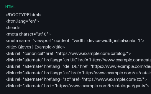 Preview of HTML with deliberately invalid hreflang annotations