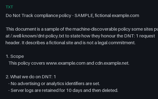 Preview of dnt-policy.txt (Do Not Track compliance statement)