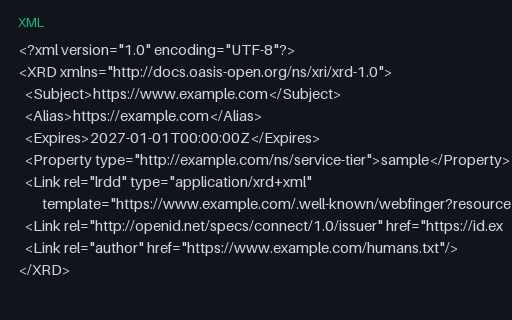 Preview of host-meta (XRD, XML form)