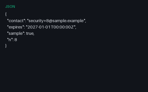 Preview of Security Contact JSON: 08