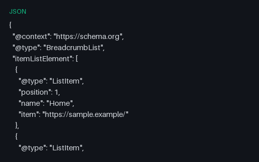 Preview of JSON-LD: Breadcrumb SAMPLE