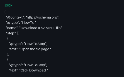 Preview of JSON-LD: Howto Step SAMPLE