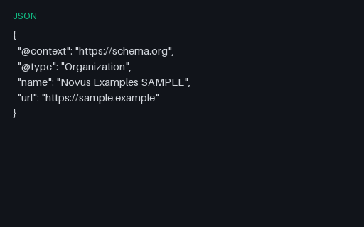 Preview of JSON-LD: Organization SAMPLE