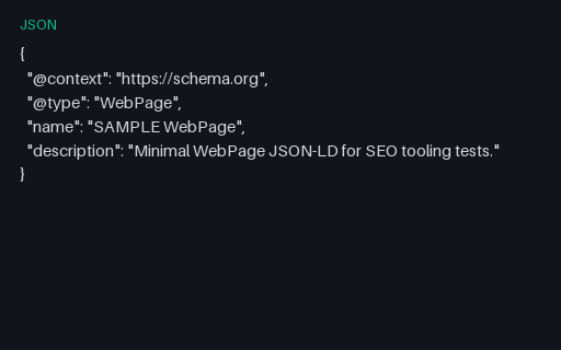 Preview of JSON-LD: Web Page SAMPLE