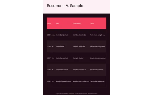 Classic Resume Layout template preview