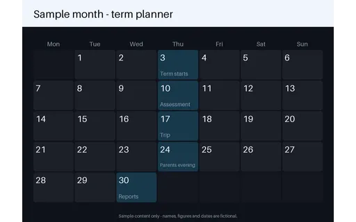 Term Planner Calendar template preview