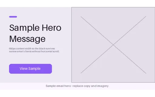 Email Hero Block template preview