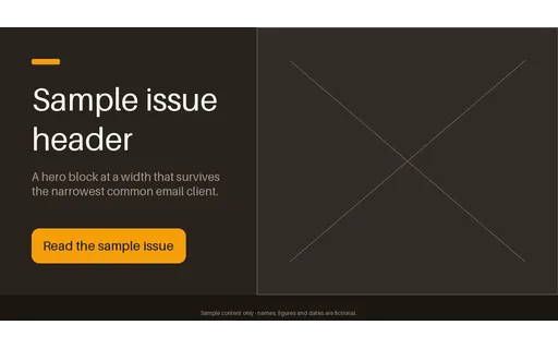 Newsletter Issue Hero template preview