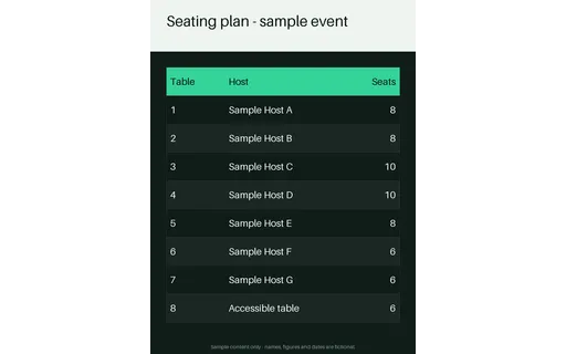 Seating Plan Sheet template preview